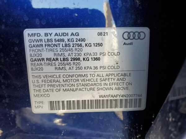 2022 AUDI Q5 PRESTIGE 45 - Image 14